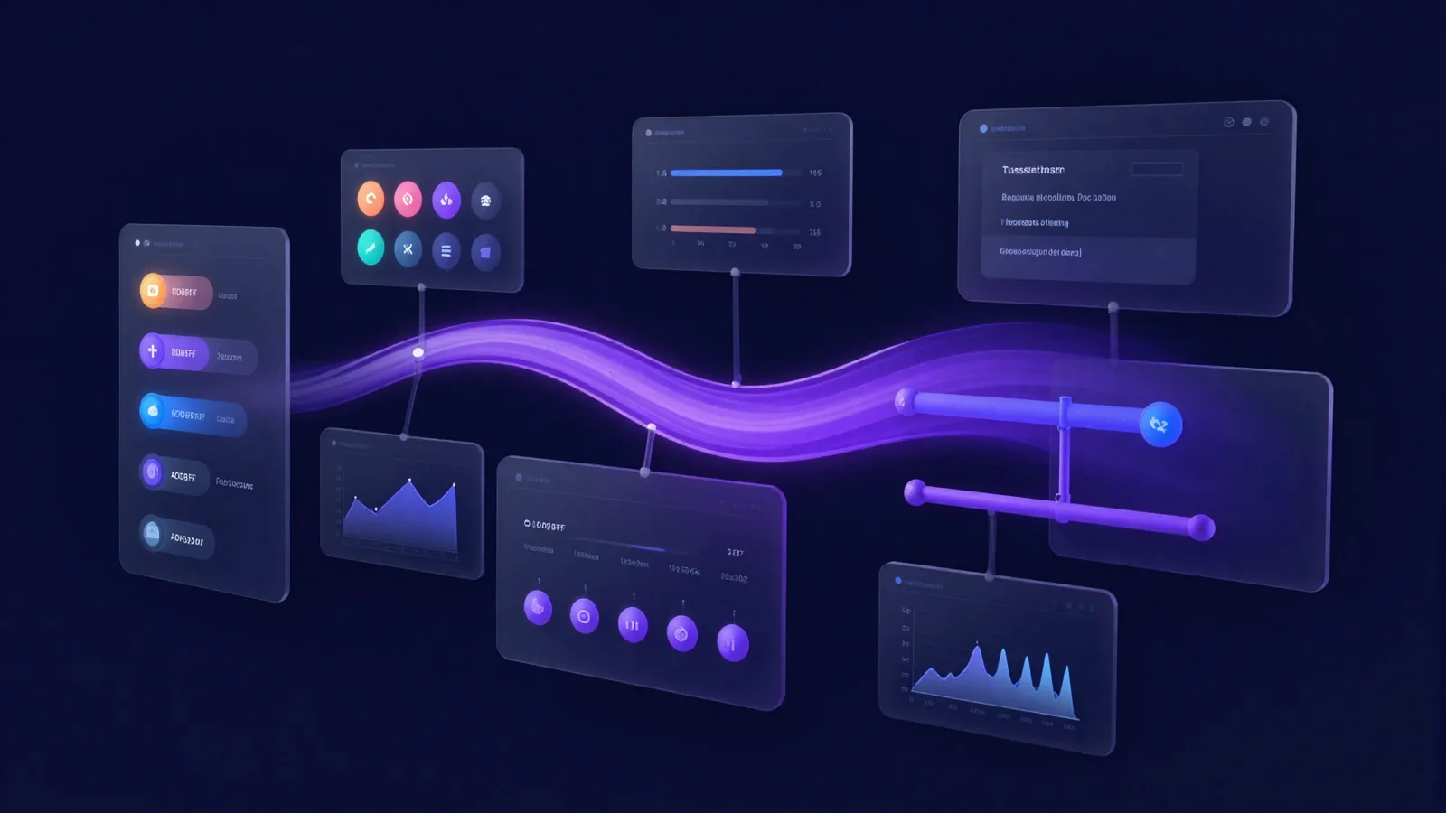 Abstrakte Visualisierung des Automations-Dashboards